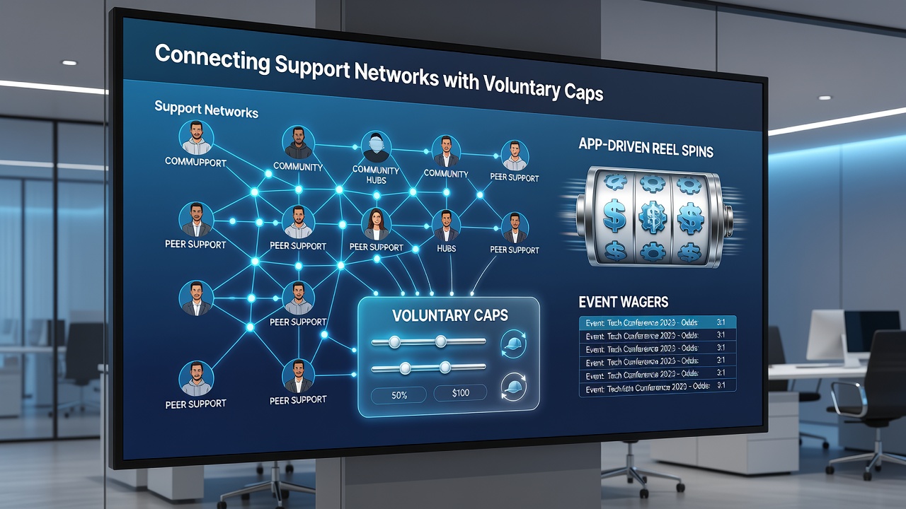 Support network resources displayed alongside voluntary cap settings in a mobile betting application