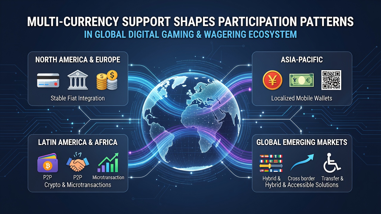 Analytics dashboard showing participation trends across different currency options in wagering apps